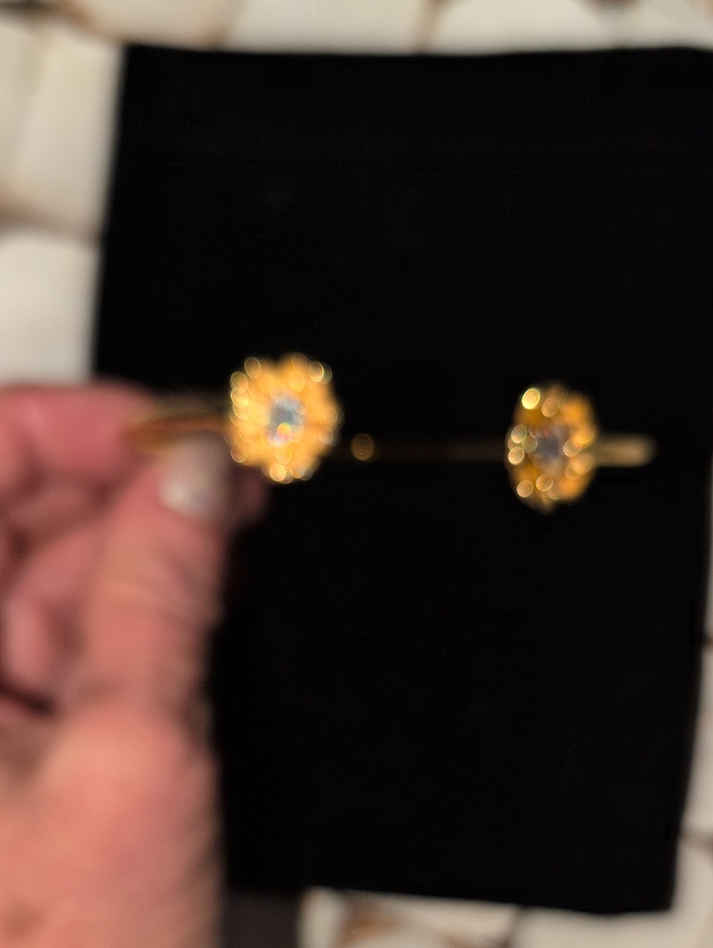 Gold Toned Floral Crystal Cuff Bracelet